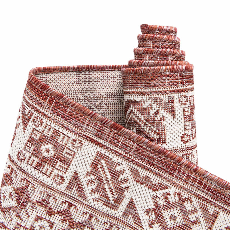 Tribal Terrace Treasures Collection Area Rug -  Incan Isle (Rust Red) Rectangle Rust Red  lifestyle 46