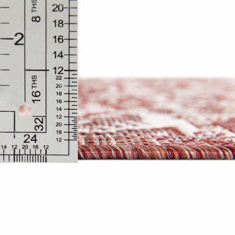 Tribal Terrace Treasures Collection Area Rug -  Incan Isle (Rust Red) Rectangle Rust Red  lifestyle 48