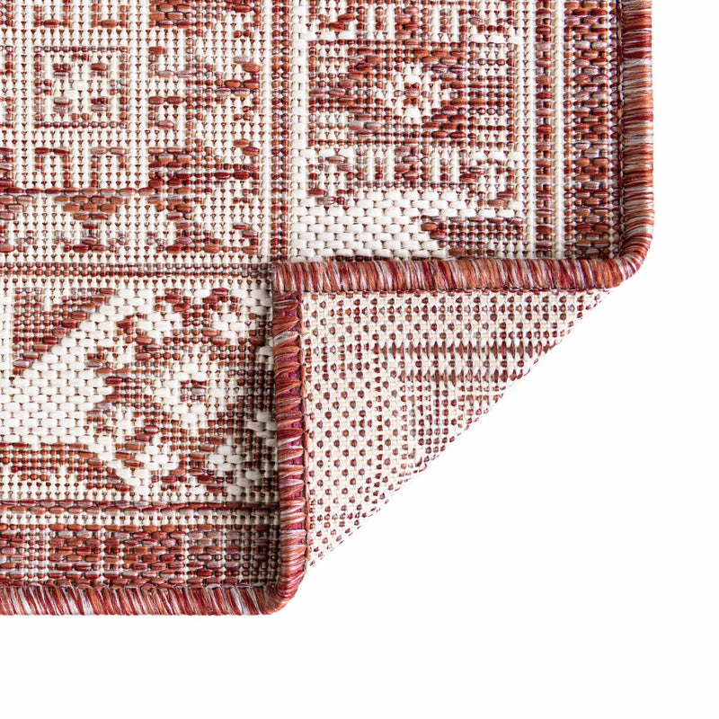 Tribal Terrace Treasures Collection Area Rug -  Incan Isle (Rust Red) Rectangle Rust Red  lifestyle 49