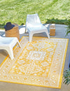 Tribal Terrace Treasures Collection Area Rug -  Incan Isle (Yellow) Rectangle Yellow  lifestyle 0