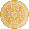 Tribal Terrace Treasures Collection Area Rug -  Incan Isle (Yellow) Round Yellow Main