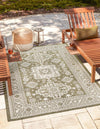 Tribal Terrace Treasures Collection Area Rug -  Incan Isle (Green) Rectangle Green  lifestyle 0