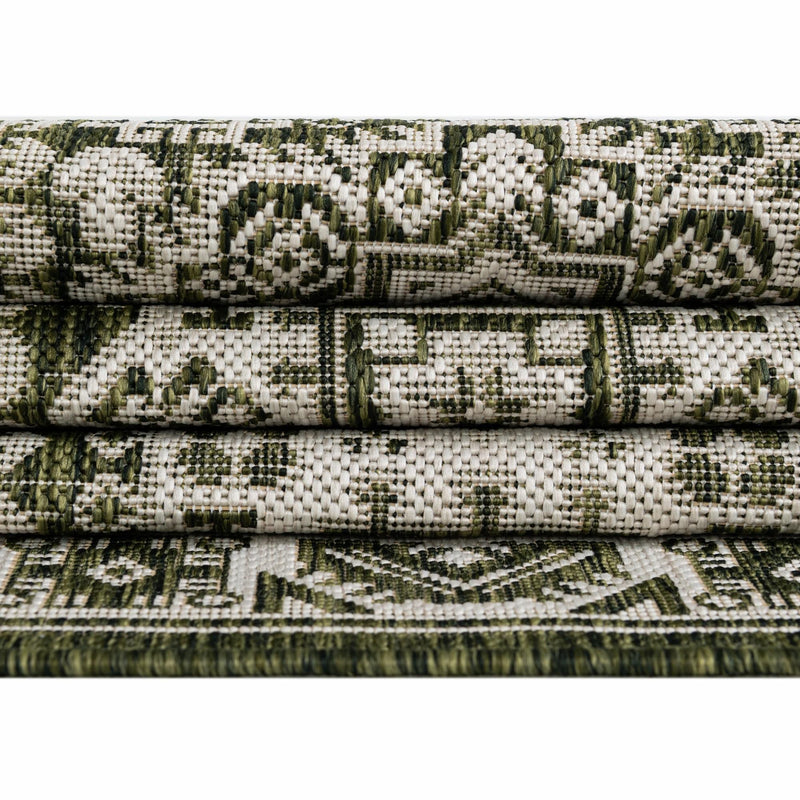 Tribal Terrace Treasures Collection Area Rug -  Incan Isle (Green) Rectangle Green  lifestyle 34