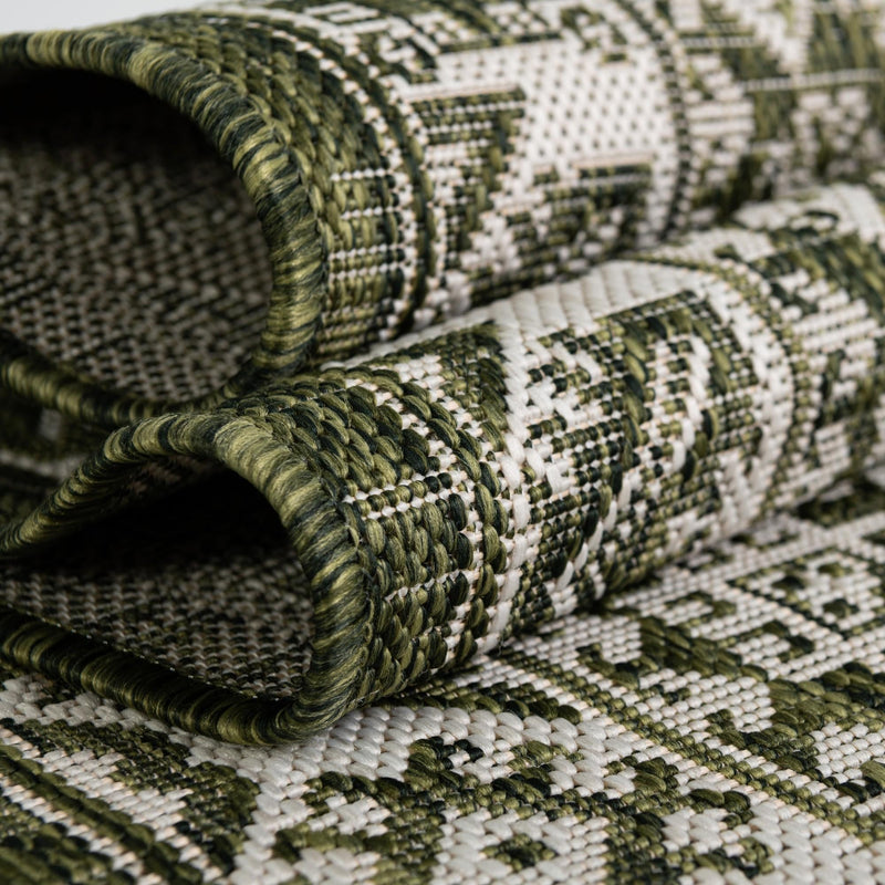 Tribal Terrace Treasures Collection Area Rug -  Incan Isle (Green) Rectangle Green  lifestyle 35
