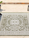 Tribal Terrace Treasures Collection Area Rug -  Incan Isle (Green) Square Green  lifestyle 0
