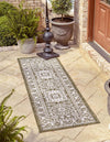 Tribal Terrace Treasures Collection Area Rug -  Incan Isle (Green) Runner Green  lifestyle 0