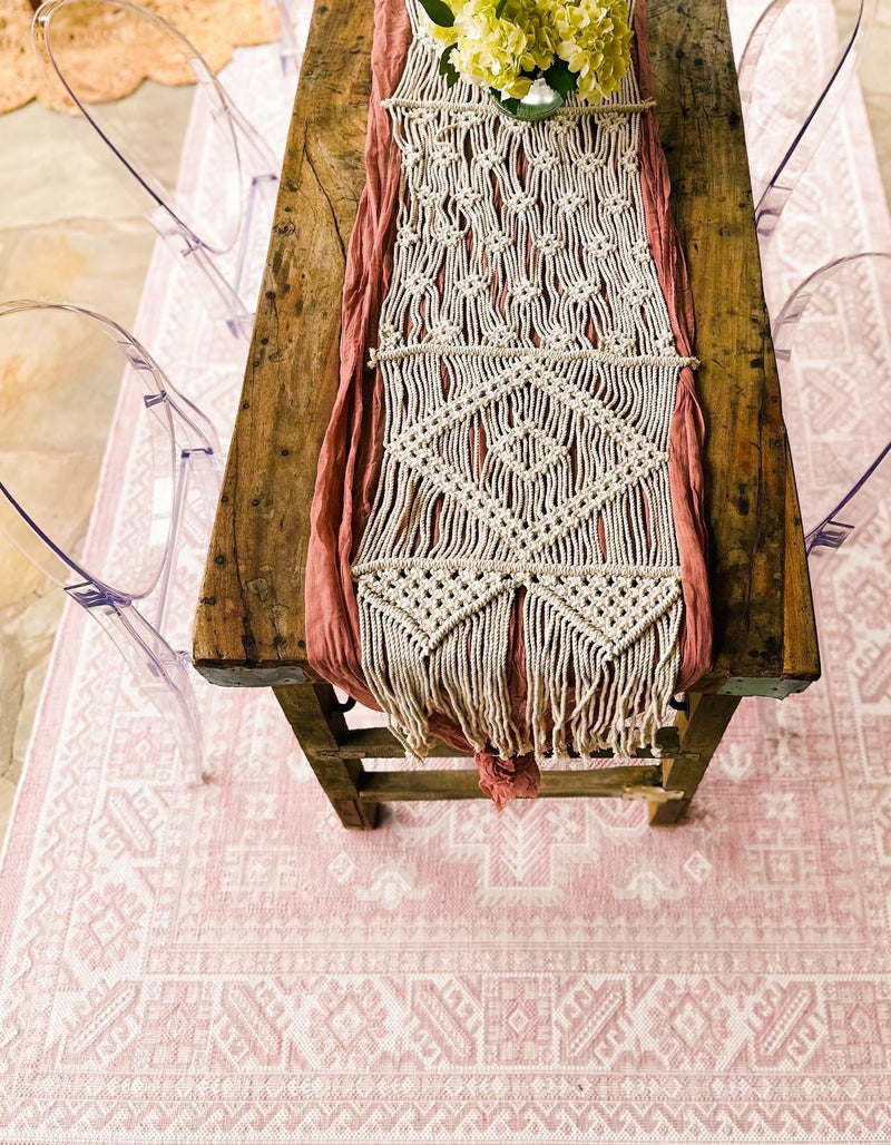 Tribal Terrace Treasures Collection Area Rug -  Incan Isle (Pink) Rectangle Pink  lifestyle 9