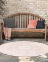 Tribal Terrace Treasures Collection Area Rug -  Incan Isle (Pink) Round Pink  lifestyle 2