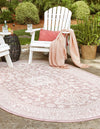 Tribal Terrace Treasures Collection Area Rug -  Incan Isle (Pink) Oval Pink  lifestyle 2