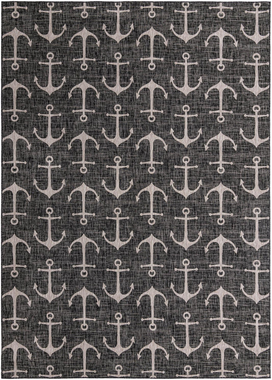 Seaside Haven Rugs Collection Area Rug - Sapphire (Charcoal) Rectangle Charcoal Main