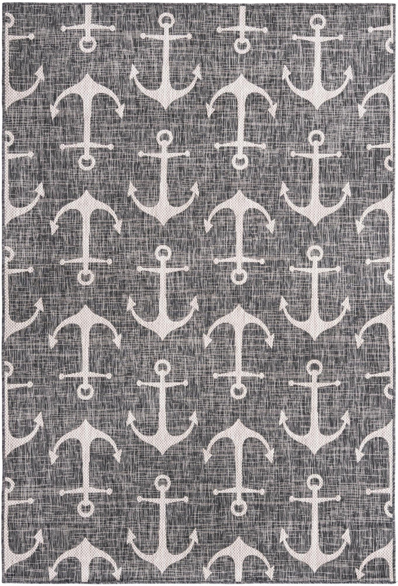 Seaside Haven Rugs Collection Area Rug - Sapphire (Charcoal) Rectangle Charcoal  lifestyle 2