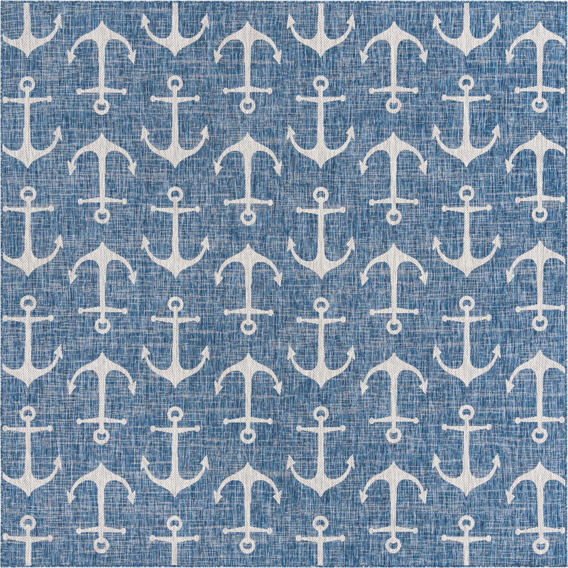 Seaside Haven Rugs Collection Area Rug - Sapphire (Blue) Square Blue Main