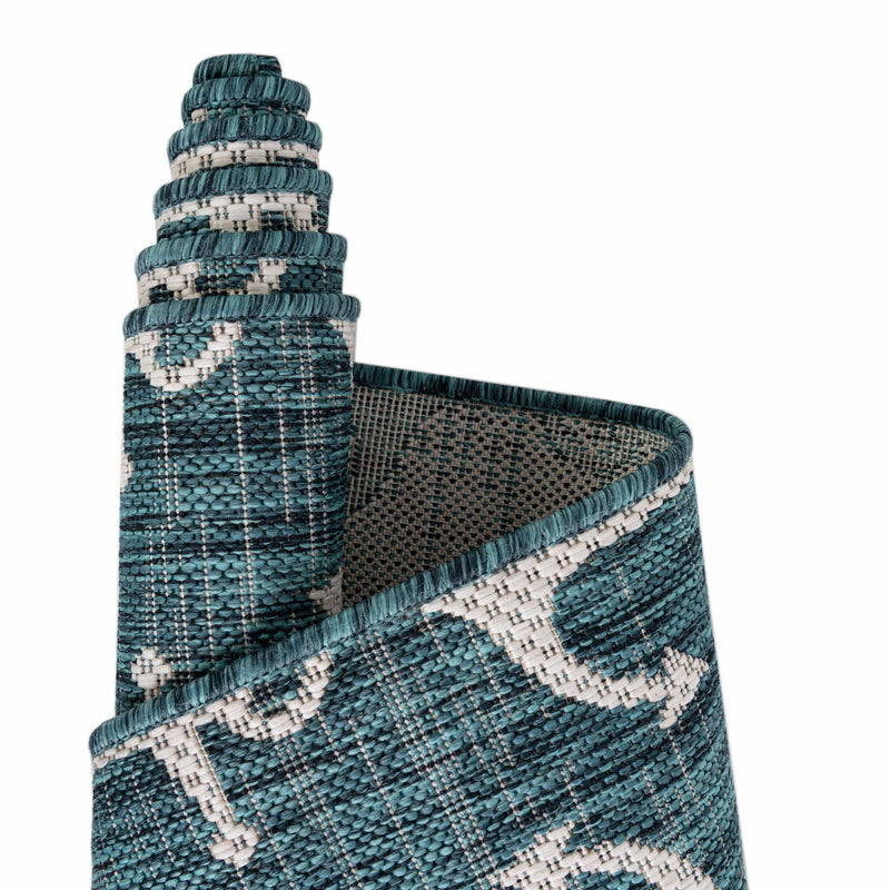 Seaside Haven Rugs Collection Area Rug - Sapphire (Teal) Rectangle Teal  lifestyle 32