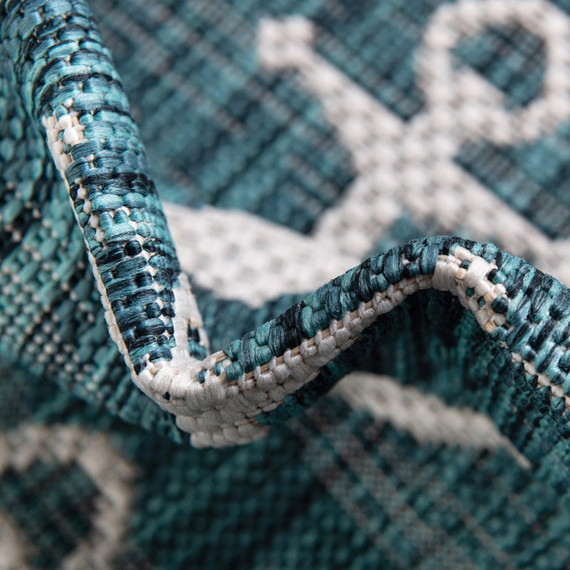 Seaside Haven Rugs Collection Area Rug - Sapphire (Teal) Rectangle Teal  lifestyle 33