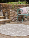 Seaside Haven Rugs Collection Area Rug - Sapphire (Gray) Round Gray  lifestyle 2