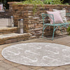 Seaside Haven Rugs Collection Area Rug - Sapphire (Gray) Round Gray  lifestyle 19