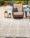 Seaside Haven Rugs Collection Area Rug - Sapphire (Gray) Square Gray  lifestyle 2