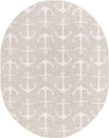 Seaside Haven Rugs Collection Area Rug - Sapphire (Gray) Oval Gray Main