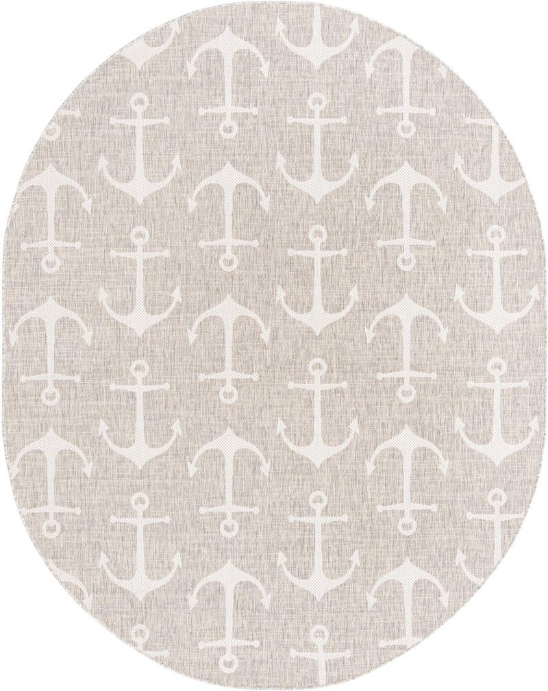 Seaside Haven Rugs Collection Area Rug - Sapphire (Gray) Oval Gray Main