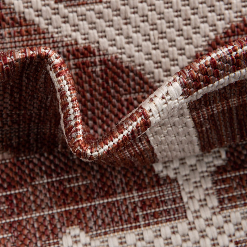 Seaside Haven Rugs Collection Area Rug - Sapphire (Rust Red) Round Rust Red  lifestyle 80