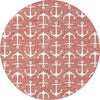 Seaside Haven Rugs Collection Area Rug - Sapphire (Rust Red) Round Rust Red Main