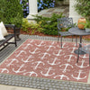 Seaside Haven Rugs Collection Area Rug - Sapphire (Rust Red) Square Rust Red  lifestyle 8