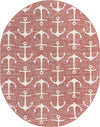 Seaside Haven Rugs Collection Area Rug - Sapphire (Rust Red) Oval Rust Red Main