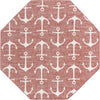 Seaside Haven Rugs Collection Area Rug - Sapphire (Rust Red) Octagon Rust Red Main