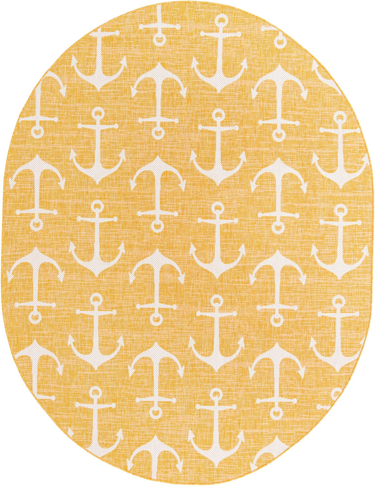 Seaside Haven Rugs Collection Area Rug - Sapphire (Yellow) Oval Yellow Main