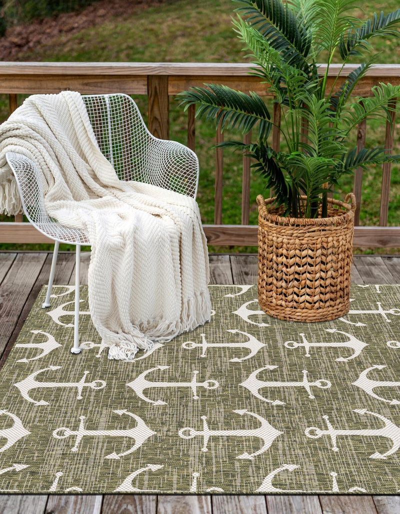 Seaside Haven Rugs Collection Area Rug - Sapphire (Green) Rectangle Green  lifestyle 12