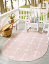 Seaside Haven Rugs Collection Area Rug - Sapphire (Pink) Oval Pink  lifestyle 0