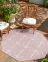 Seaside Haven Rugs Collection Area Rug - Sapphire (Pink) Octagon Pink  lifestyle 0