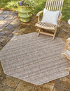 Patio Stripe Harmony Collection Area Rug -  Boardwalk (Natural) Octagon Natural  lifestyle 0