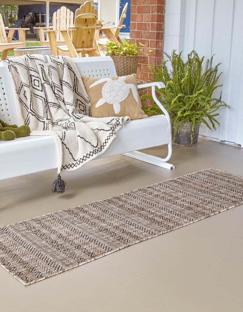 Patio Stripe Harmony Collection Area Rug -  Boardwalk (Natural) Runner Natural  lifestyle 2