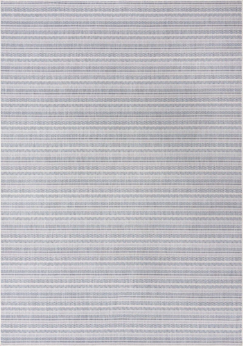 Patio Stripe Harmony Collection Area Rug -  Boardwalk (Light Blue) Rectangle Light Blue Main