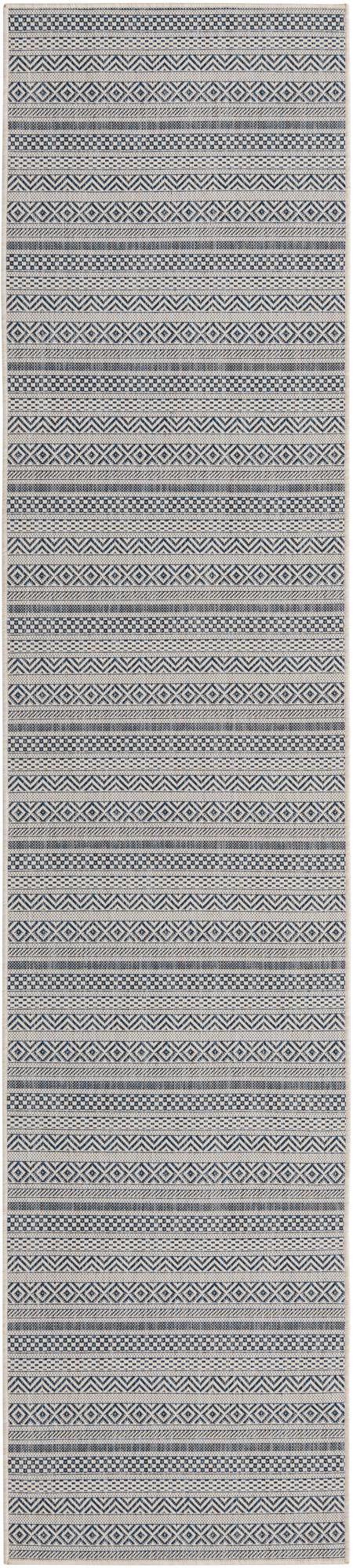 Patio Stripe Harmony Collection Area Rug -  Boardwalk (Light Blue) Runner Light Blue Main