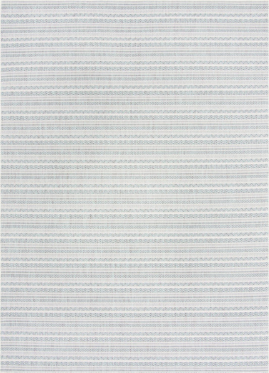 Patio Stripe Harmony Collection Area Rug -  Boardwalk (Teal) Rectangle Teal Main