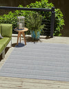 Patio Stripe Harmony Collection Area Rug -  Boardwalk (Teal) Rectangle Teal  lifestyle 0