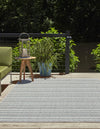 Patio Stripe Harmony Collection Area Rug -  Boardwalk (Teal) Rectangle Teal  lifestyle 2
