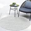 Patio Stripe Harmony Collection Area Rug -  Boardwalk (Teal) Round Teal  lifestyle 14