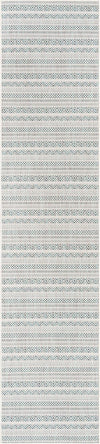 Patio Stripe Harmony Collection Area Rug -  Boardwalk (Teal) Runner Teal Main