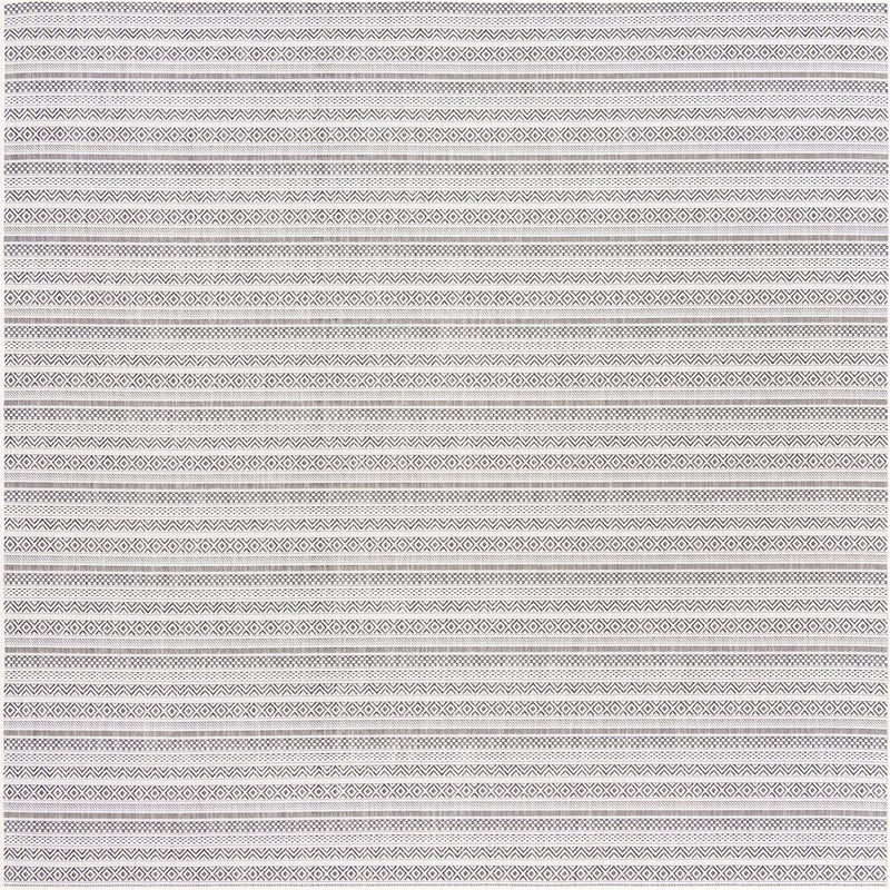Patio Stripe Harmony Collection Area Rug -  Boardwalk (Beige) Square Beige Main