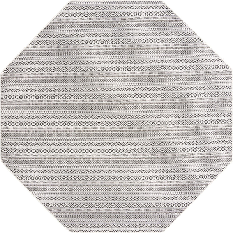Patio Stripe Harmony Collection Area Rug -  Boardwalk (Beige) Octagon Beige Main