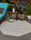 Patio Stripe Harmony Collection Area Rug -  Boardwalk (Beige) Octagon Beige  lifestyle 0