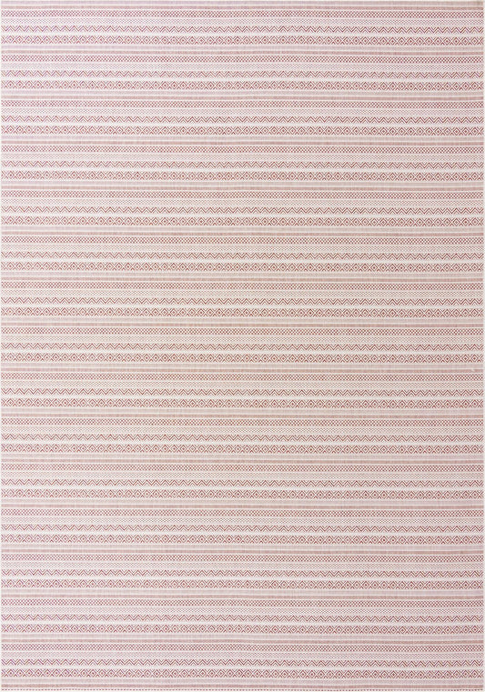 Patio Stripe Harmony Collection Area Rug -  Boardwalk (Red) Rectangle Red Main