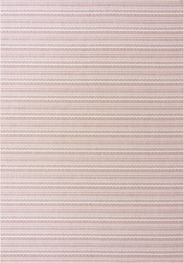 Patio Stripe Harmony Collection Area Rug -  Boardwalk (Red) Rectangle Red Main