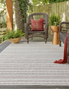 Patio Stripe Harmony Collection Area Rug -  Boardwalk (Red) Rectangle Red  lifestyle 2