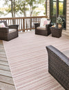 Patio Stripe Harmony Collection Area Rug -  Boardwalk (Red) Rectangle Red  lifestyle 3