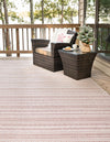 Patio Stripe Harmony Collection Area Rug -  Boardwalk (Red) Rectangle Red  lifestyle 4