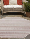 Patio Stripe Harmony Collection Area Rug -  Boardwalk (Red) Octagon Red  lifestyle 2